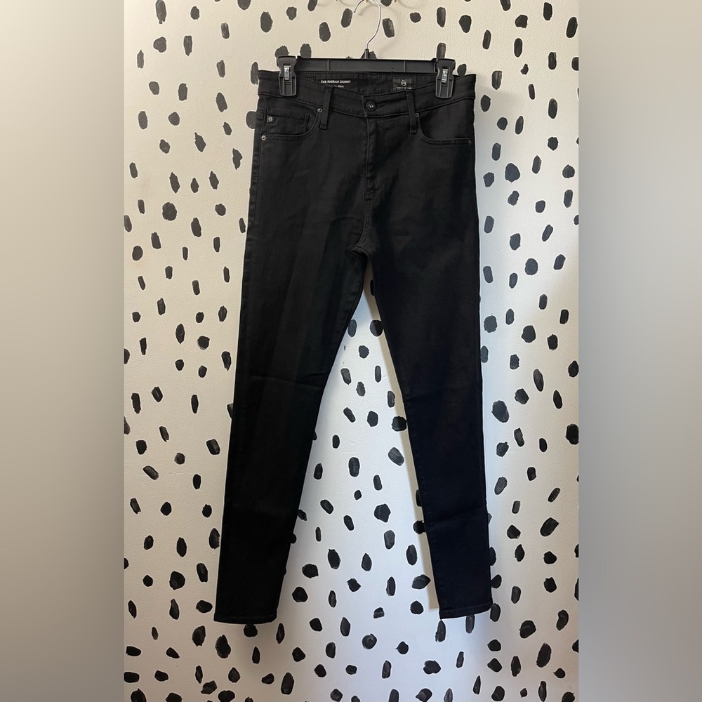 AG Adriano Goldschmied Farrah high rise skinny jeans in black